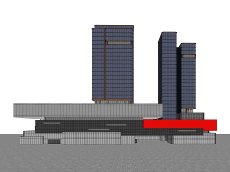 现代商业综合体SU模型