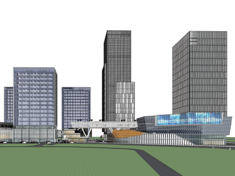 现代商业综合体SU模型