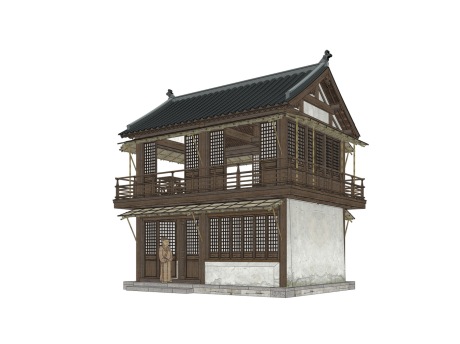 宋代阁楼SU模型