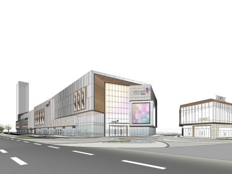 万科金域滨江商业街SU模型