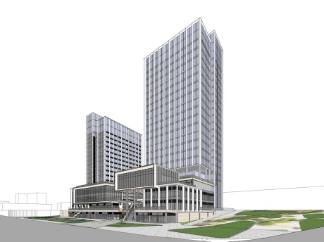 知识城商业综合体SU模型