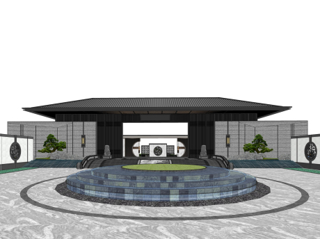 畅和巷大门SU模型