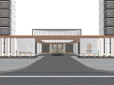 高投中和大门SU模型