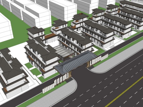 紫金府新中式别墅SU模型