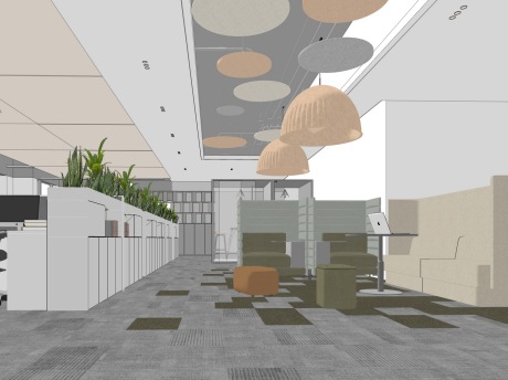 现代办公室SU模型