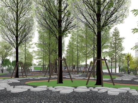 现代公园景观SU模型