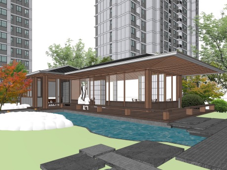 海信学府里大区景观SU模型