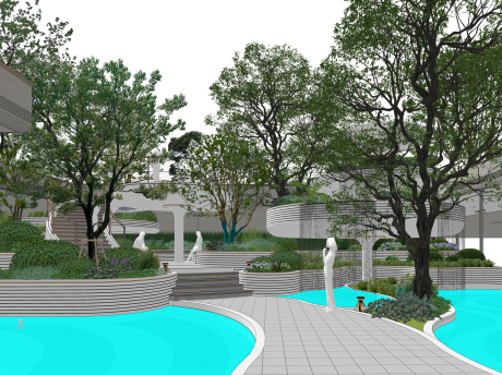 现代示范区下沉空间SU模型