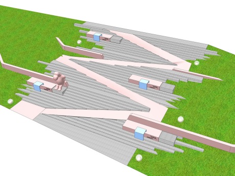 高差地形台阶景观SU模型