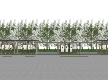 校园文化长廊SU模型