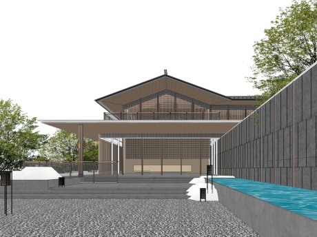 新中式民宿SU模型