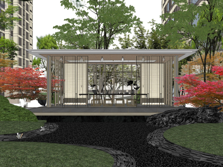 长安悦玺居住区景观SU模型