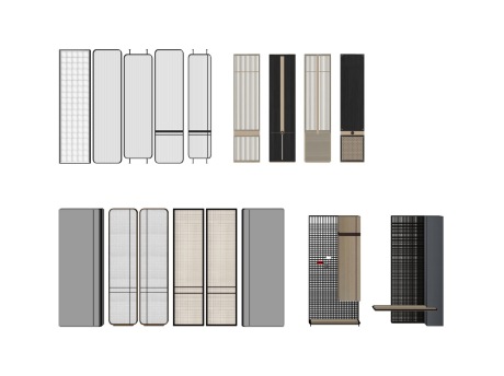 现代屏风隔断SU模型