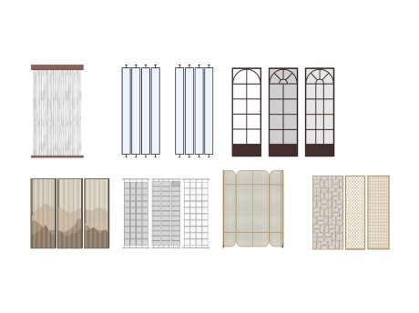 现代屏风隔断SU模型