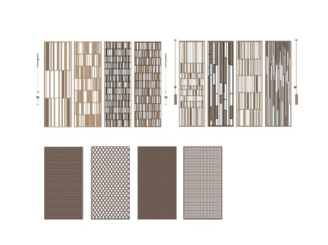 现代屏风隔断SU模型
