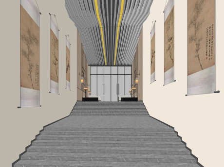 图书馆书吧书店SU模型