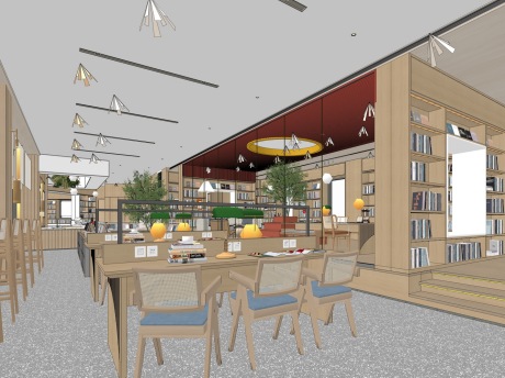 图书馆书吧书店SU模型