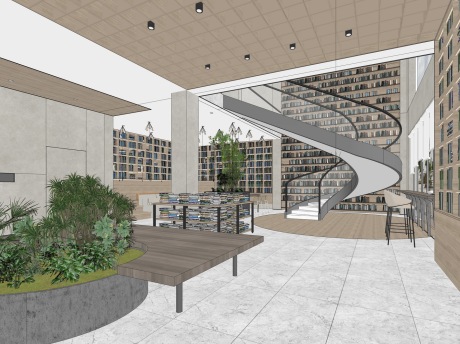 图书馆书吧书店SU模型