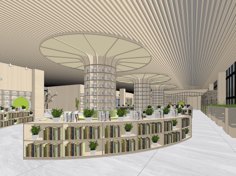 图书馆书吧书店SU模型