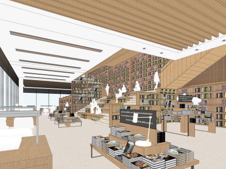 图书馆书吧书店SU模型