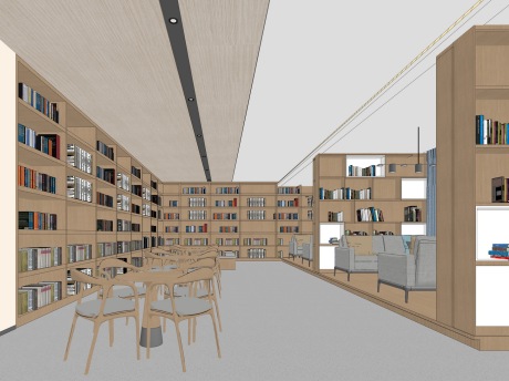 图书馆书吧书店SU模型