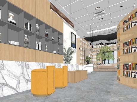 图书馆书吧书店SU模型