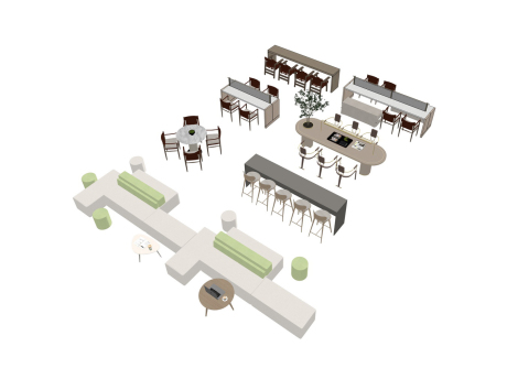 阅读桌椅SU模型