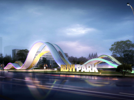 如意公园飘带大门SU模型