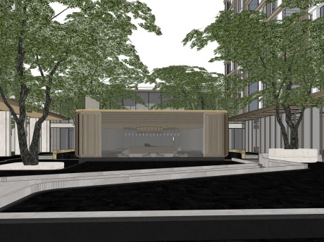 盛德置业示范区中庭景观SU模型