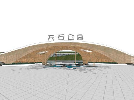 天石公园大门SU模型