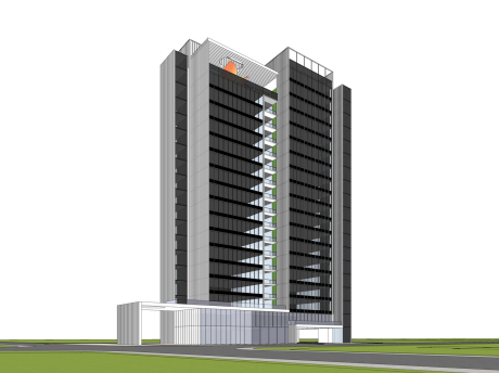 现代高层办公楼SU模型