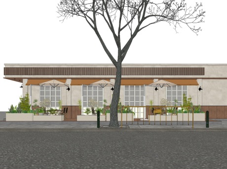 户外咖啡厅SU模型