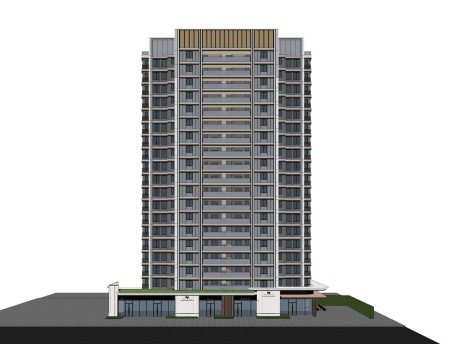 天津金茂泮湖满庭住宅SU模型