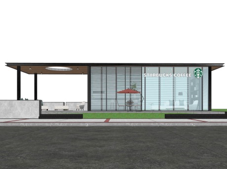 星巴克咖啡厅SU模型