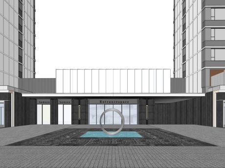 现代大门SU模型