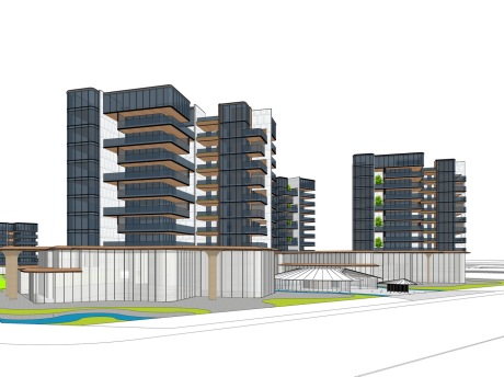 现代洋房SU模型