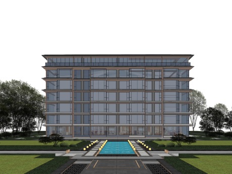 现代洋房SU模型