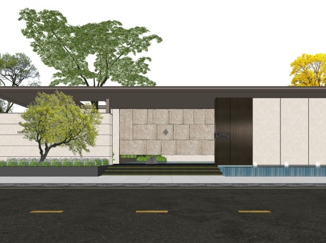 中北金基朗樾府大门SU模型