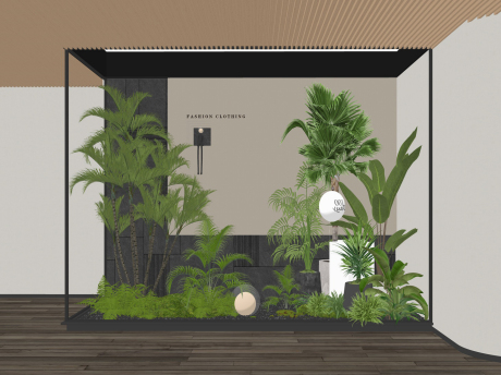 新中式灌木苔藓蕨类植物小品SU模型