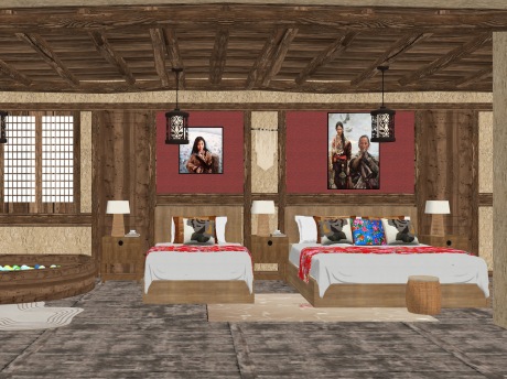 藏式客房SU模型