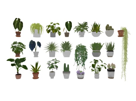 盆栽组合SU模型