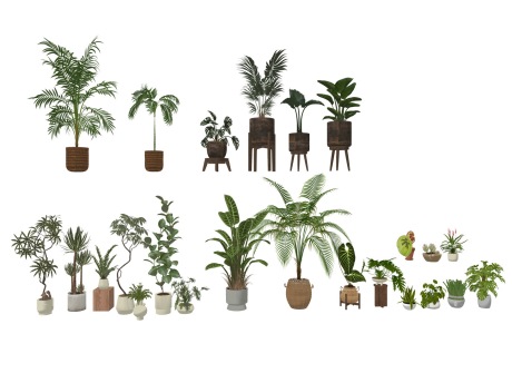 盆栽组合SU模型