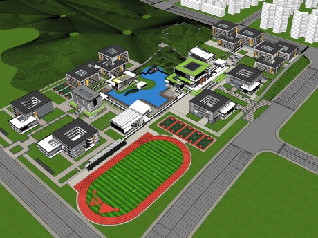 新中式中学SU模型