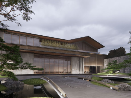 新中式民宿SU模型