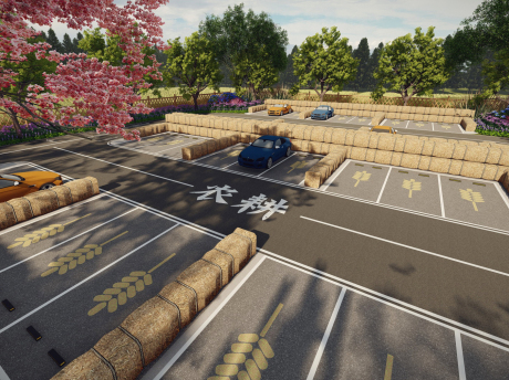 农耕田园生态停车场SU模型