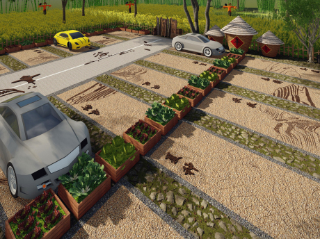 农耕田园生态停车场SU模型