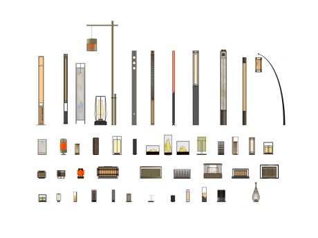 新中式景观灯SU模型