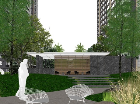 都会峯范大区景观SU模型