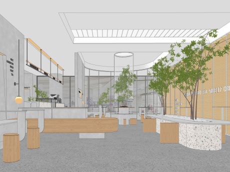 现代咖啡厅SU模型