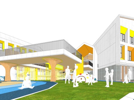 现代幼儿园SU模型